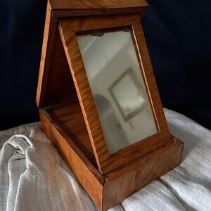 Antique maple jewelry box
